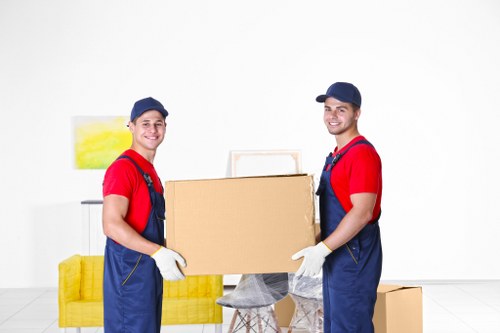 Packed boxes and furniture ready for local house removals