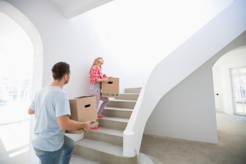 Furniture and boxes prepared for a local Kingston Vale relocation