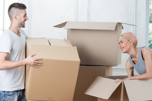 Loading furniture and boxes for a Kingston Vale van removal